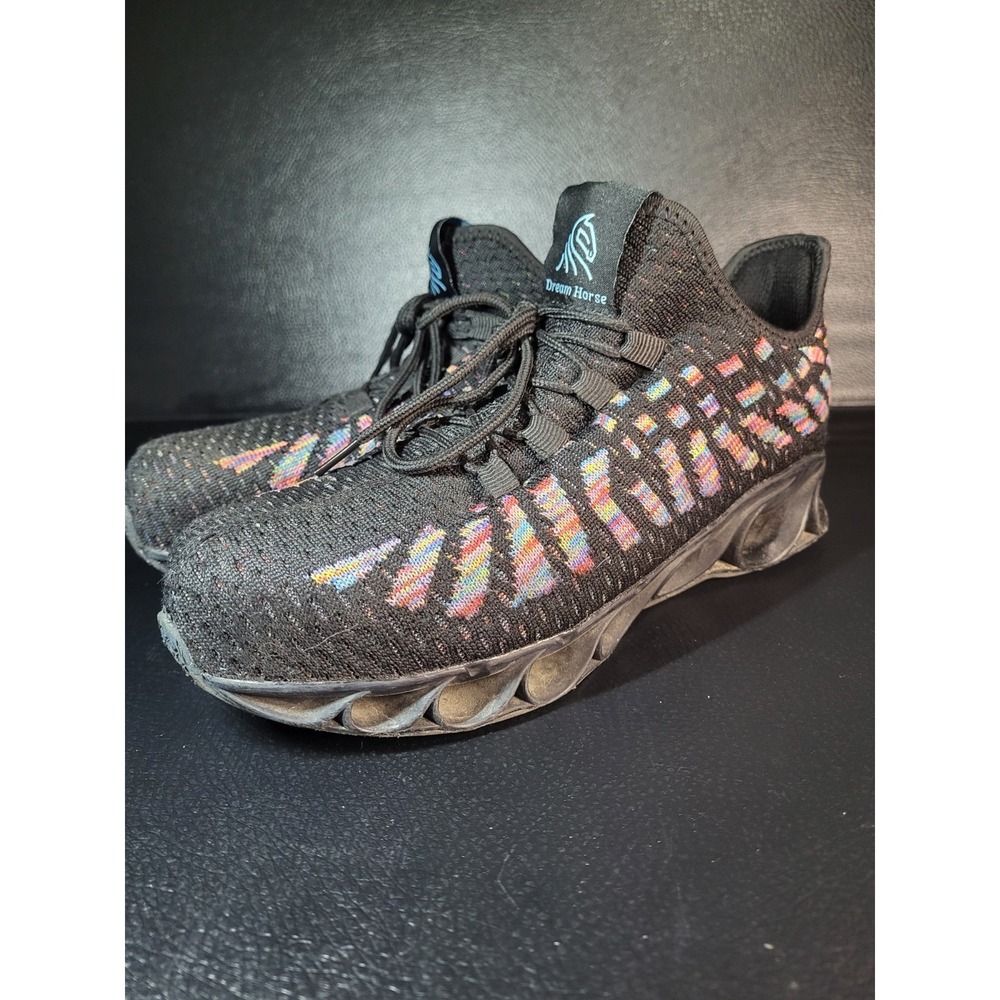 DREAM HORSE Safety Steel Toe Shoes Sneakers Aztec Black MENS sz 7 .5 CLEAN